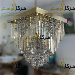 لوستر سقفی کریستالی مربع سایز 50در50 مدل پارادایس