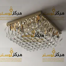 لوستر سقفی کریستالی مربع سایز 60در60 مدل آپادانا