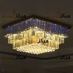 لوستر سقفی کریستالی مربع سایز 100در100 مدل آروین