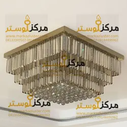 لوستر سقفی کریستالی مربع سایز 100در100 مدل آروین