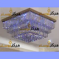 لوستر سقفی کریستالی مربع سایز 110در110 مدل آروین