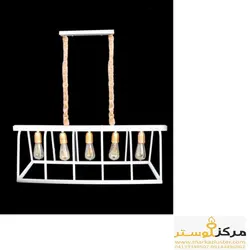لوستر فانتزی لاینری 4 شعله سفید طرح بام