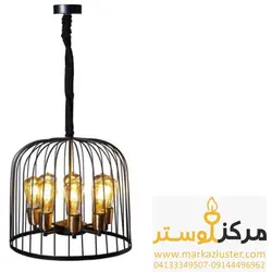 لوستر فانتزی مدل آشیانه 8 شعله مشکی