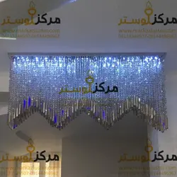 لوستر سقفی کریستالی مستطیل سایز 30در140 لاینری مدل سناتور