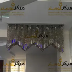 لوستر سقفی کریستالی مستطیل سایز 30در140 لاینری مدل سناتور