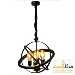 لوستر فانتزی مدل کره 4 شعله مشکی