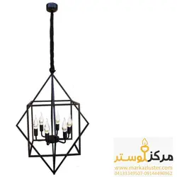 لوستر فانتزی مدل لوزی 6 شعله مشکی