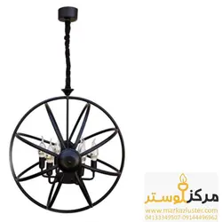 لوستر فانتزی مدل مدار 6 شعله مشکی