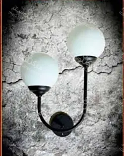 دیوارکوب مولکولی ۲ شعله کد ۶۱۱/۲ بدنه مشکی و حباب سفید ( ارسال 5 روز کاری )