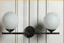 دیوارکوب مولکولی ۲ شعله کد ۶۵۷/۲ بدنه مشکی و حباب سفید( ارسال 5 روز کاری )