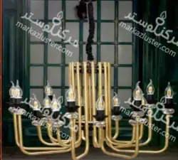 لوستر ۱۶ شاخه(پذیرایی) کد ۴۰۵/۱۶ بدنه طلایی ( ارسال 5 روز کاری )