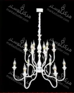 لوستر ۱۲ شاخه(پذیرایی) کد ۴۰۸/۱۲ بدنه سفید ( ارسال 5 روز کاری )