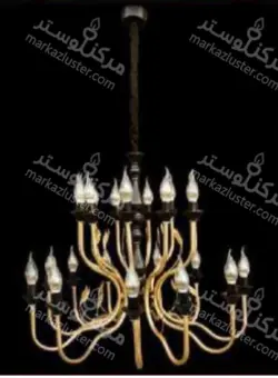 لوستر ۱۲ شاخه(پذیرایی) کد ۴۰۸/۱۲ بدنه طلایی ( ارسال 5 روز کاری )