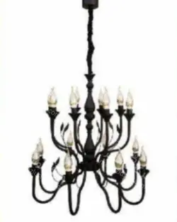 لوستر ۱۲ شاخه(پذیرایی) کد ۴۰۸/۱۲ بدنه مشکی ( ارسال 5 روز کاری )