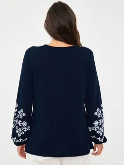 بلوز یقه خدمه کلاسیک lcwaikiki