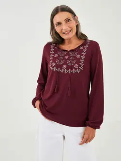 بلوز یقه خدمه زرشکی LCWAIKIKI