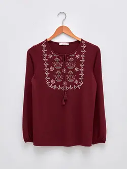 بلوز یقه خدمه زرشکی LCWAIKIKI