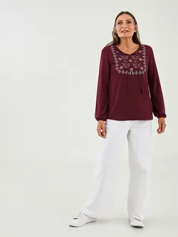 بلوز یقه خدمه زرشکی LCWAIKIKI