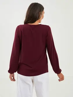 بلوز یقه خدمه زرشکی LCWAIKIKI