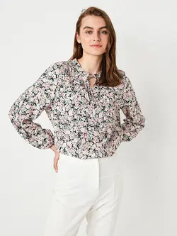بلوز زنانه یقه گره ای lcwaikiki