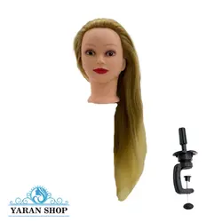 سر مانکن شینیون رنگ آمبره قهوه‌ای-بلوند + پایه رومیزی