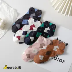 جوراب مچی زنانه طرح لوزی خط دار | جوراب - Joorab.ir