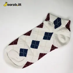 جوراب مچی زنانه طرح لوزی خط دار | جوراب - Joorab.ir
