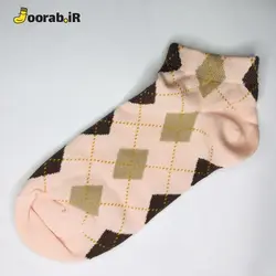 جوراب مچی زنانه طرح لوزی خط دار | جوراب - Joorab.ir
