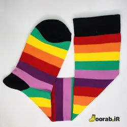 جوراب زیر زانو زنانه طرح رنگین کمان | جوراب - Joorab.ir
