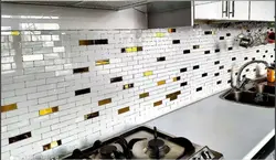 تایل دیوارپوش ترکیبی سفید طلایی | فروشگاه ایران‌کابر