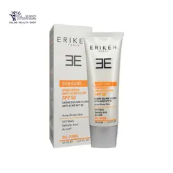 فلوئید ضد آفتاب و ضد جوش بی رنگ SPF50 اریکه ERIKEH حجم 50 میلی لیتر