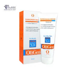 کرم ضد آفتاب رنگی پوست چرب الی ژن OliGen (ضد چروک) 50 میلی لیتر