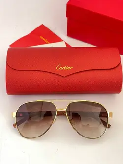 عینک آفتابی مردانه کارتیر دسته چوبی مدل CARTIER CA20033