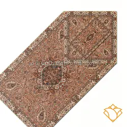 سجاده جانماز ترمه طرح سالار کرم قهوه ای مدل 805