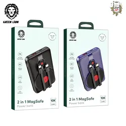 پاوربانک مگ سیف 10000 میلی آمپر ساعتی 2در1 گرین Green 10000mAh 2in1 Magsafe Power Bank GN2IN1MGPB10BK