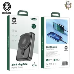 پاوربانک 3در1 10000 میلی آمپر گرین Green 3IN1 Magsafe Power Bank GN3MAG10KP8PL