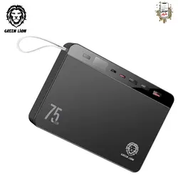 پاوربانک پاور ولت 75000 میلی آمپر گرین Green Power Volt Power Bank 75KmAh GNPRVLTPB75BK