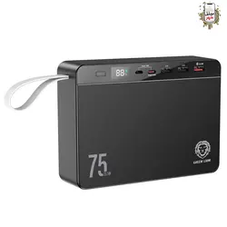 پاوربانک پاور ولت 75000 میلی آمپر گرین Green Power Volt Power Bank 75KmAh GNPRVLTPB75BK