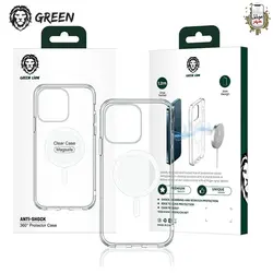 قاب مگ سیف دار گرین مدل clear case magsafe green iphone 13pro