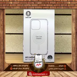 قاب مگ سیف دار گرین مدل clear case magsafe green iphone 13pro
