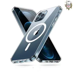 قاب مگ سیف دار گرین مدل Green Clear Case Magsafe Iphone 12/12 pro