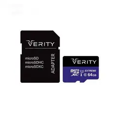 کارت حافظه microSDXC وریتی مدل 4K کلاس 10 استاندارد UHS-I U3 سرعت 80MBps ظرفیت 64 گیگابایت