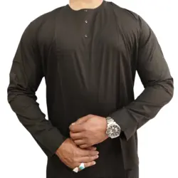 پیراهن هیئتی مشکی مردانه زیپ خور و دکمه دار - فروشگاه اینترنتی فرخنده کالا