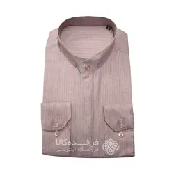 پیراهن یقه دیپلمات طرح دار بنفش کدر - فروشگاه اینترنتی فرخنده کالا