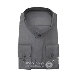 پیراهن یقه دیپلمات طرح دار خاکستری - فروشگاه اینترنتی فرخنده کالا