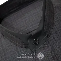 پیراهن یقه دیپلمات طرح دار دودی رنگ - فروشگاه اینترنتی فرخنده کالا