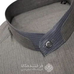 پیراهن یقه دیپلمات طرح دار نیلی کمرنگ - فروشگاه اینترنتی فرخنده کالا