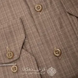 پیراهن یقه دیپلمات طرح دار شکلاتی - فروشگاه اینترنتی فرخنده کالا