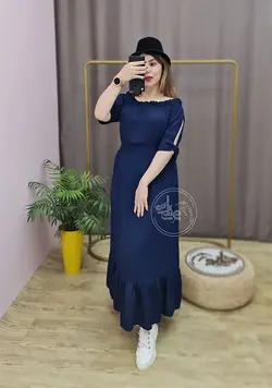 پیراهن مجلسی یقه قایقی