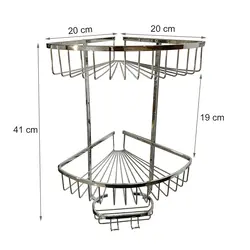 قفسه حمام استیل کنج دو طبقه